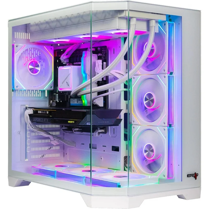 PC para juegos – i7-14700F, RTX 5070 Ti Triple ventilador de 16 GB, 32 GB DDR5, SSD NVMe de 1 TB, enfriador de líquido de 360 mm, fuente de alimentación de 800 W, caja ARGB de 7 ventiladores, Wi