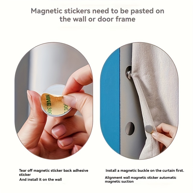 Moderner Magnethaken aus Metall, geeignet für Vorhänge – einfach zu installierende, an der Wand montierte Magnetschnalle
