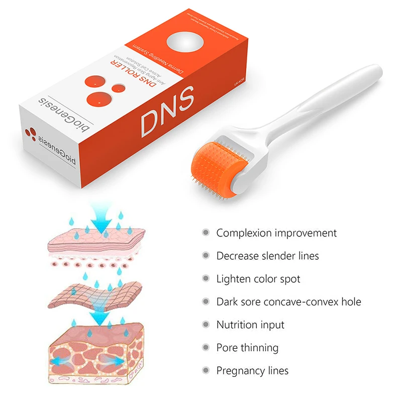 DNS ダーマローラー 192 ステンレス鋼マイクロ針チタンダーマペンマイクロニードルメソセラピー抗脱毛顔スキンケアツール