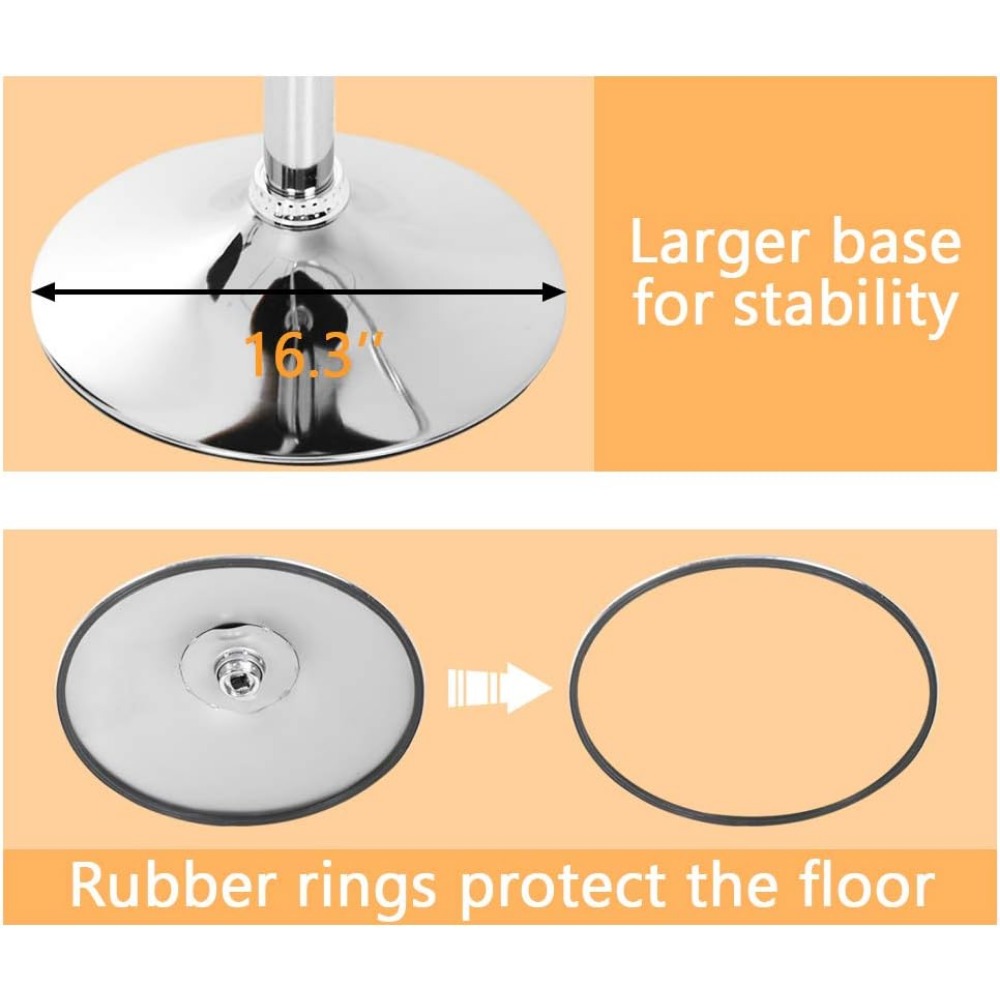 Set of 2 Barstools Height Adjustable Counter Stools Modern Bar Stool Beech Bar Chairs Swivel Bar Stool PU Leather Hydraulic