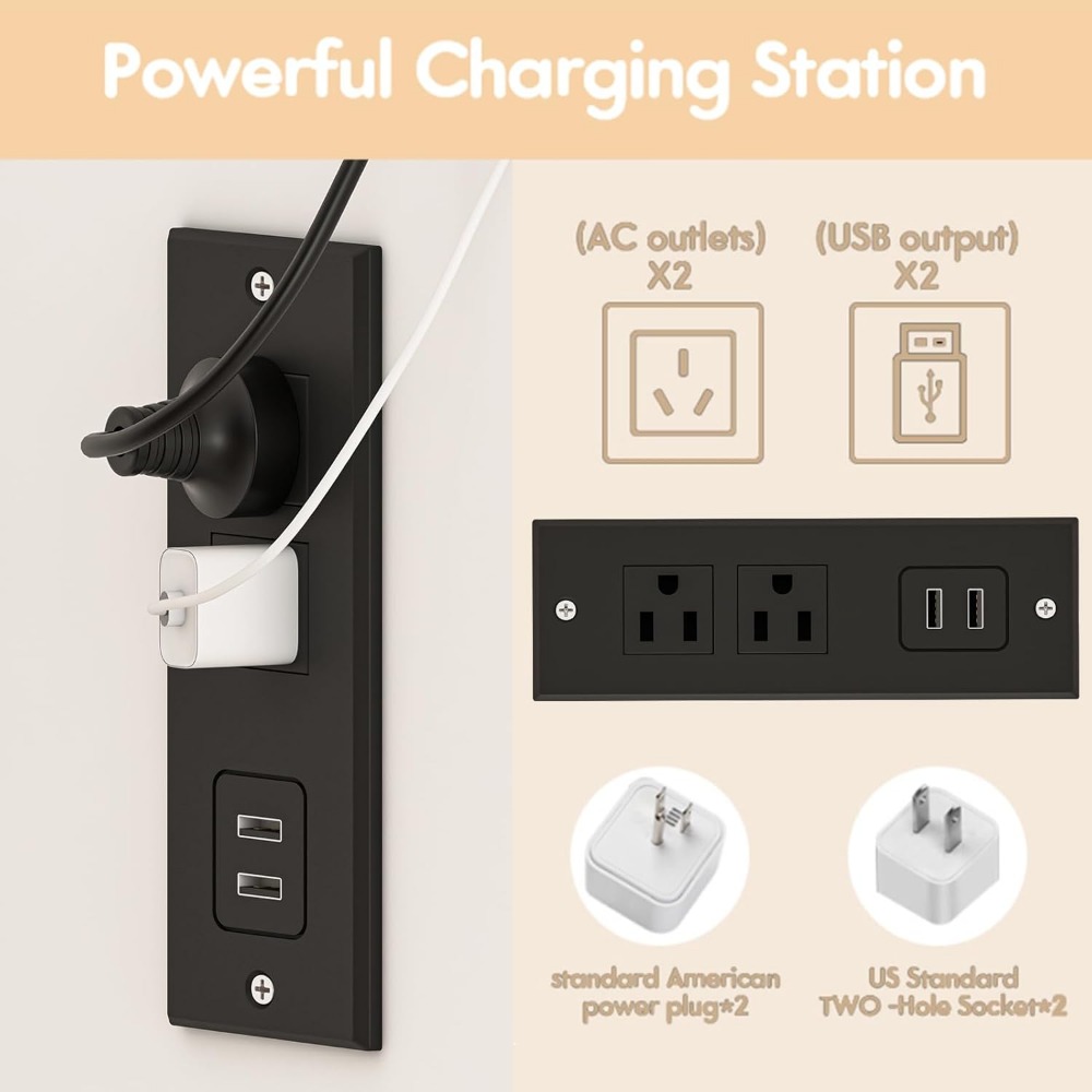 Mueble para cafetería de 49" - Wine Rack de granja con espacio para frigorífico, toma de corriente y puerta corredera" ​