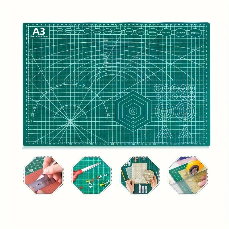 1PC cutting pad 18x12”, A3 art cutting board-polyvinyl chloride slip-resistant self-healing paper faux leather