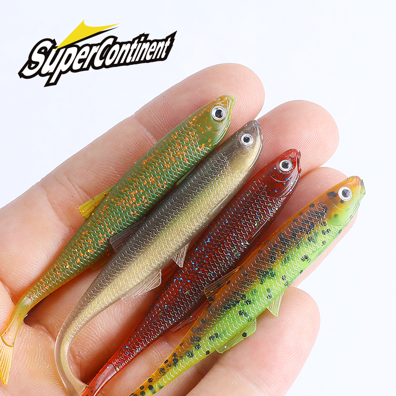 Nova supercontinente leanness shadtteez 60mm/80mm poleiro baixo artificia pique zander predador pesca 3d olhos isca macia iscas de pesca