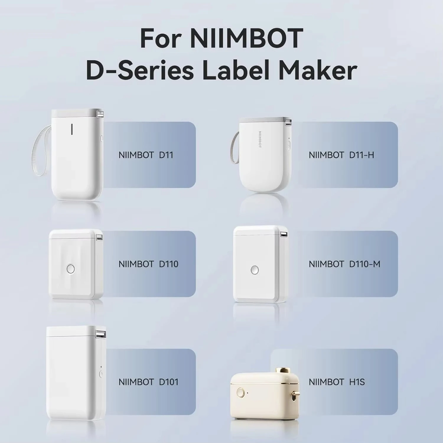 1/10 롤 NIIMBOT D 시리즈 열 라벨 용지 스티커 Niimbot D110 D11H 미니 휴대용 프린터 용 흰색 자체 접착 라벨