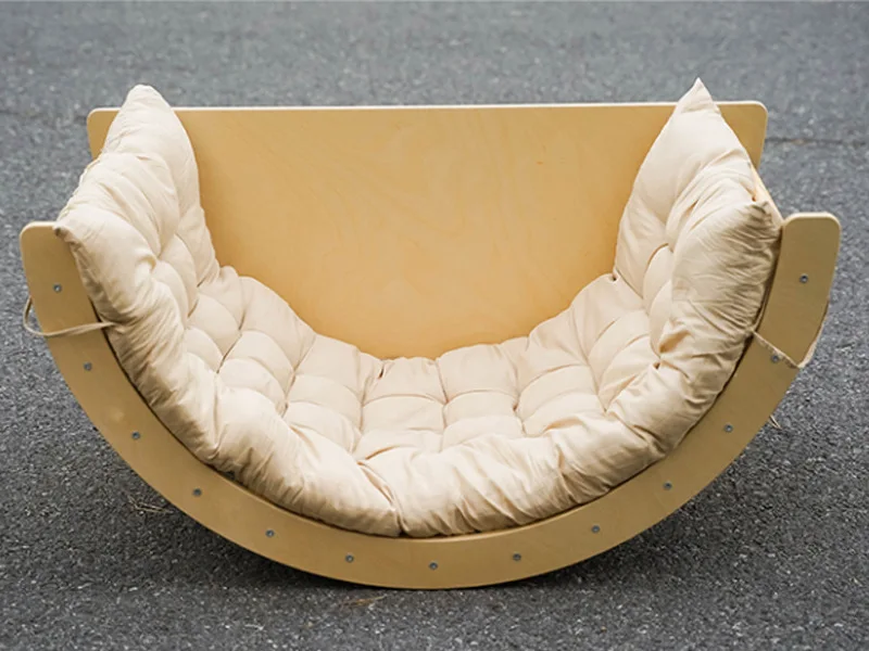 Custom 5 in1 Climbing Frame Rainbow Arch Rocker Sensory Table with Cushion Set Montessori Piklers Rocking Chair for Children