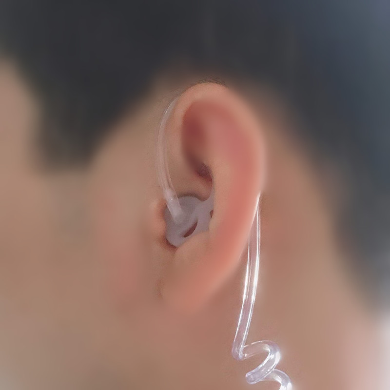 RISENKE シリコンフィンイヤーモールド、双方向ラジオ交換用イヤーモールドイヤフォンチップ、監視イヤーピースコイルチューブ用 (サイズ: S M L)