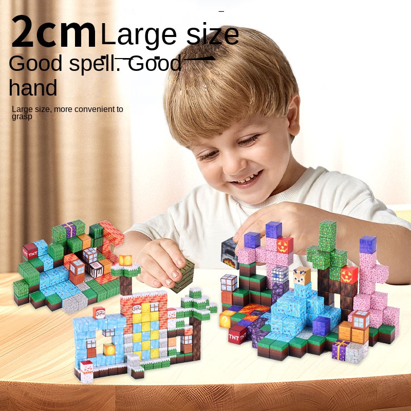 Nouveaux blocs magnétiques-ensemble monde magnétique pour garçons et filles, jouets de Construction sensorielle pour les tout-petits, cadeaux de noël