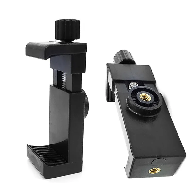 Clip Universal para teléfono móvil de 360 grados, Compatible con soporte para trípode iphone con tornillo de 1/4, adaptador para trípode de escritorio