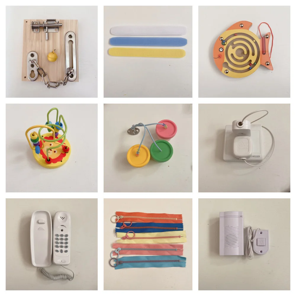 Montessori Bé Trẻ Em Tự Bận Rộn Ban Diy Phụ Kiện Đồ Chơi Lỗ Ban Giáo Dục Sớm Busyboard Chất Liệu Learing Đồ Chơi