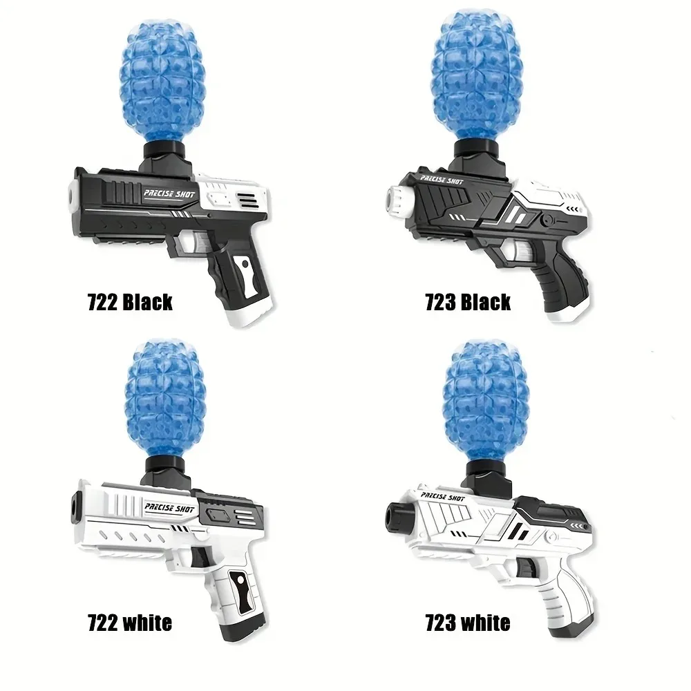 Manual Gel Ball Blaster, Soft Bullet Foam Blasters ปืนของเล่น, Splat Gun Cool Gift (สีดําและสีขาว)