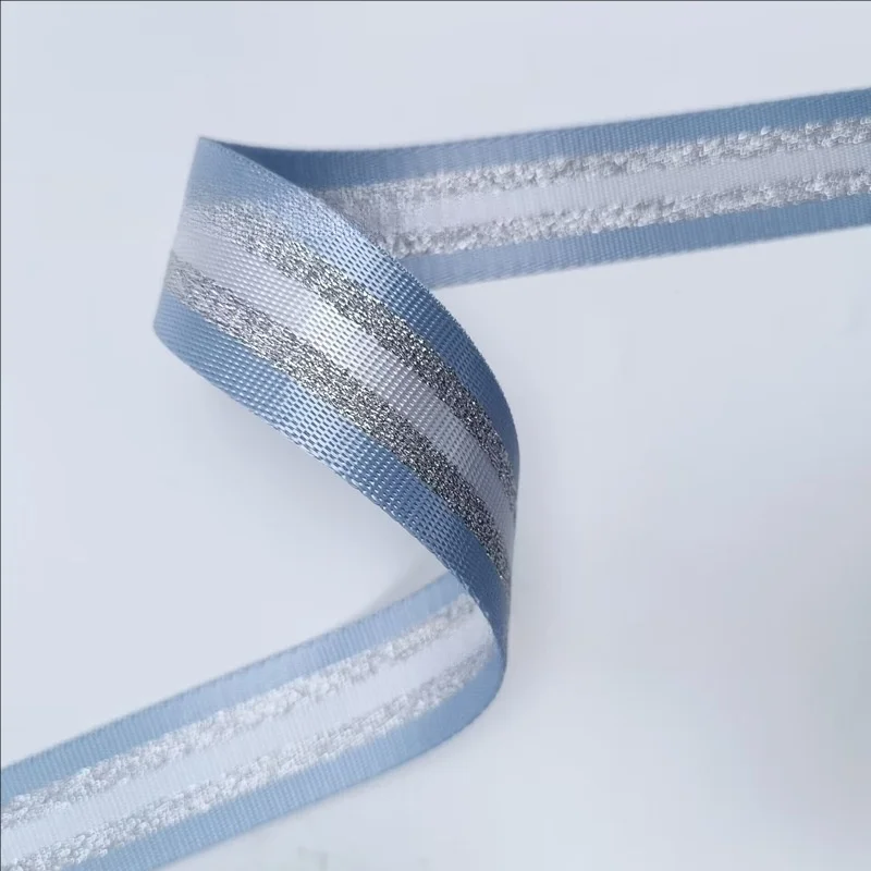 Tracolla in tessuto metallizzato dorato/argento largo 1,5 pollici 3 metri per progetti di creazione fai-da-te con tracolla per borsa