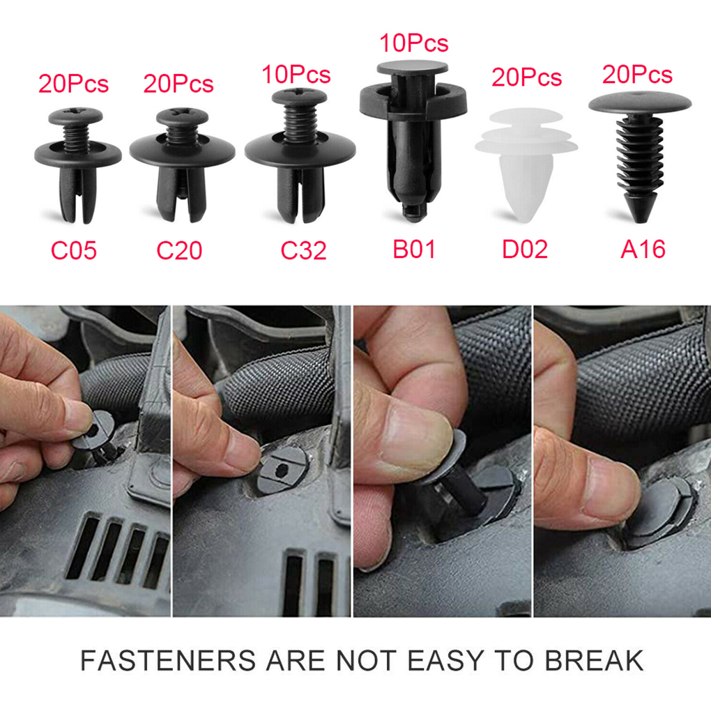 100pcs Mixed Auto Fasteners Car Bumper Clips Fasteners Rivet for Renault Clio 3 Megane 2 Scenic 2 Kangoo