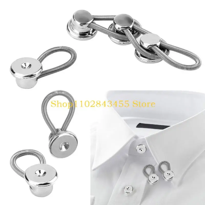 49MC 12 peças extensores colarinho camisa ajustáveis ​​com elasticidade e botão extensão