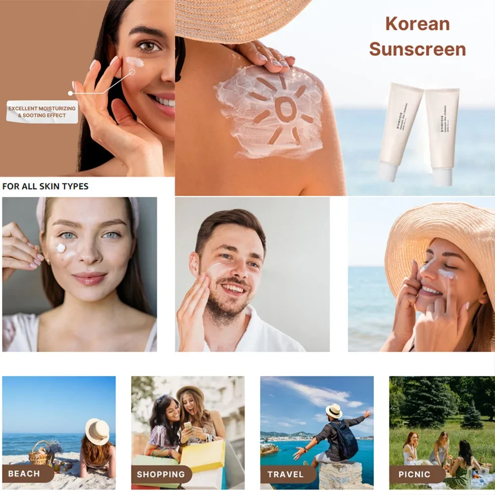 SPF50 + ครีมกันแดดเกาหลีข้าวโปรไบโอติก Solar Blocker ผิวไวท์เทนนิ่งครีม Anti UV Sun Block Facial Mild Moisturizer Serum 50ml