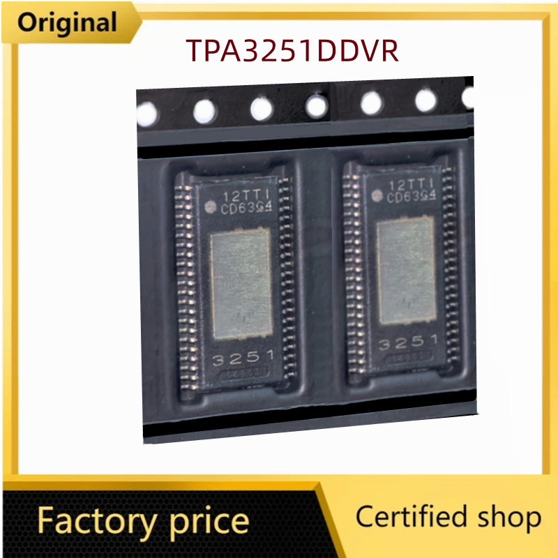 ชิปวงจรรวมเครื่องขยายเสียงสัญญาณเสียงโมโนคลาสดี TPA3221DDVR TPA3251 TPA3255DDVR ของแท้1-5ชิ้น/ล็อต TPA3221