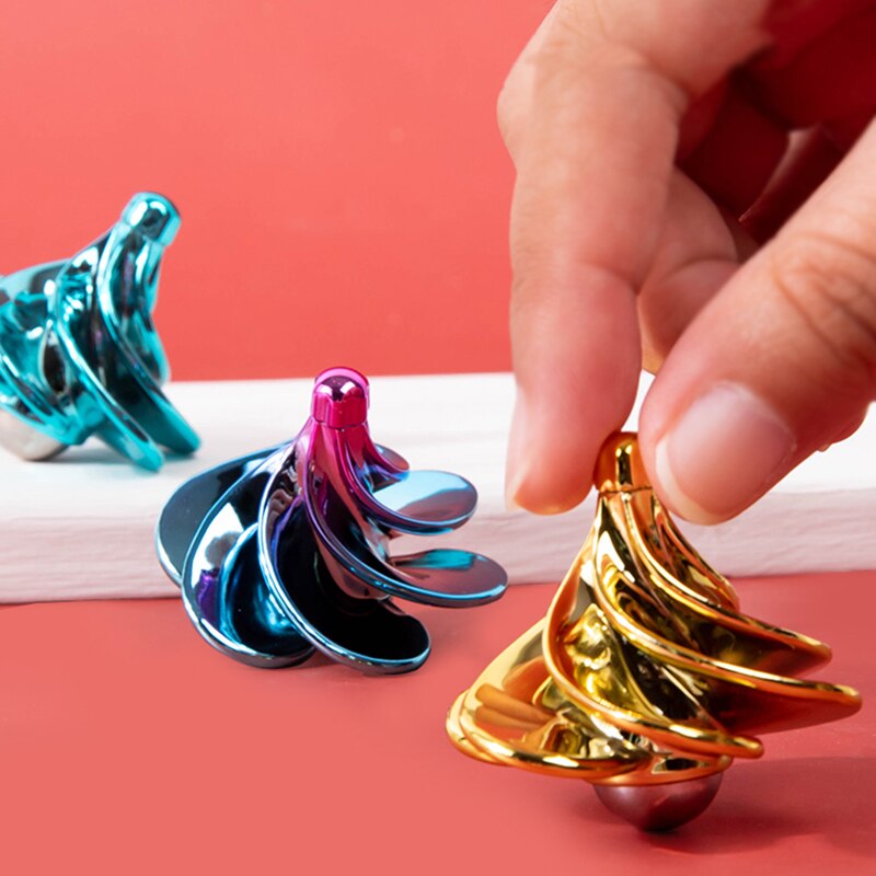 1 Stuks Speelgoed Pneumatische Gyro Draagbare Vingertop Decompressie Desktop Speelgoed Wind Roterende Multicolor Gyro Kinderen Cadeau