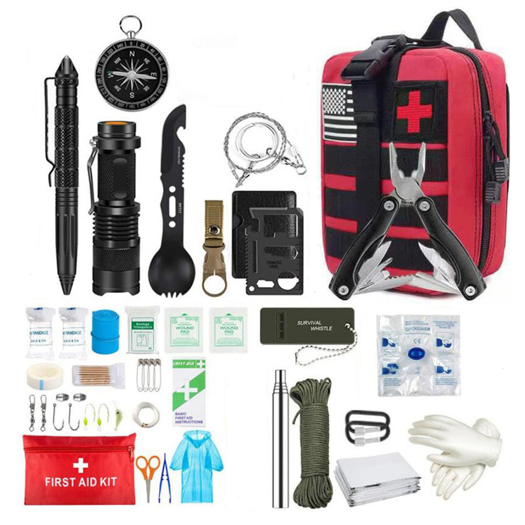 Survival First Aid Kit Survival ชุด Molle เกียร์กลางแจ้งชุดฉุกเฉินการบาดเจ็บ Camping Hiking IFAK Adventures