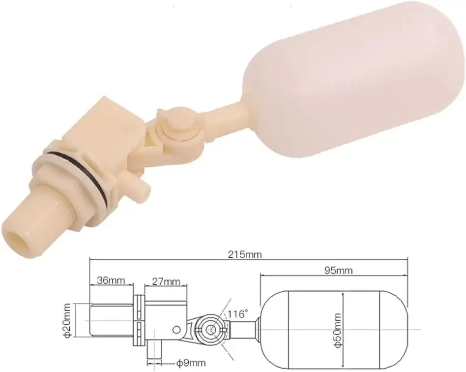 Wohnwagen, Wohnmobil, Autofill, Netzwasser-Adapter, Ersatz-Schwimmerventil für Aquaroll, Aquarellier, Rolly Poly, Automobilteile