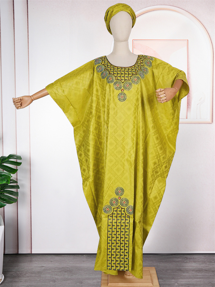 Afrikanische traditionelle Kleider für Frau Dashiki Bazin Outfits Afrika Kleidung plus Größe langes Kleid nigerian ischen Turban Kleid