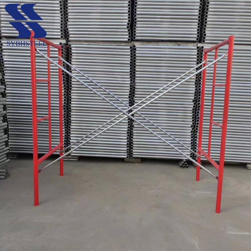 Durable Galvanized Frame Scaffolding System Steel Tube Ladder Scaffolding Heavy Duty Support for Construction Site Projects