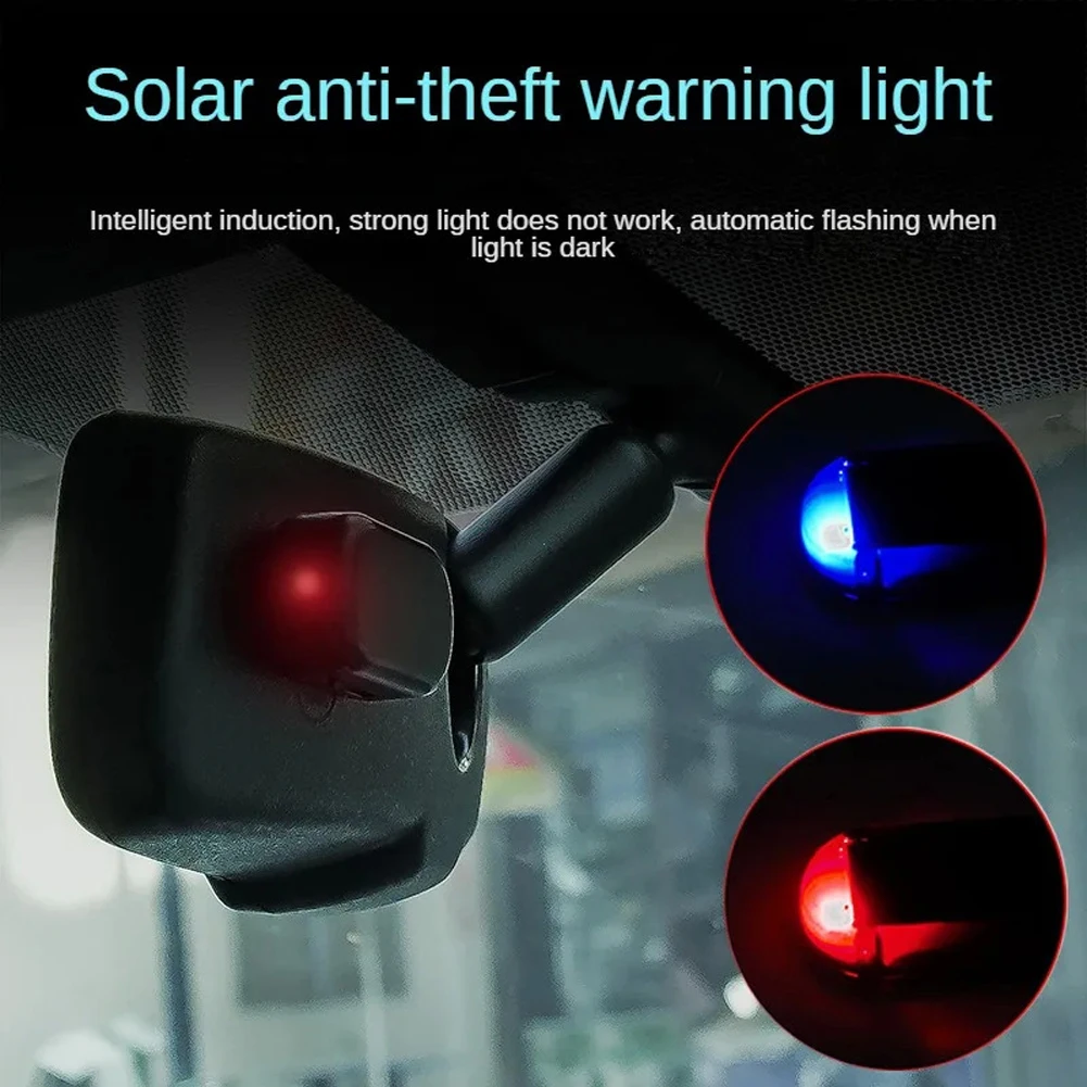 1/2pcs Auto Falsa Luce di Sicurezza Ad Energia Solare Simulato Allarme Fittizio Avvertimento Senza Fili Antifurto Attenzione Lampada LED Flash Imitazione