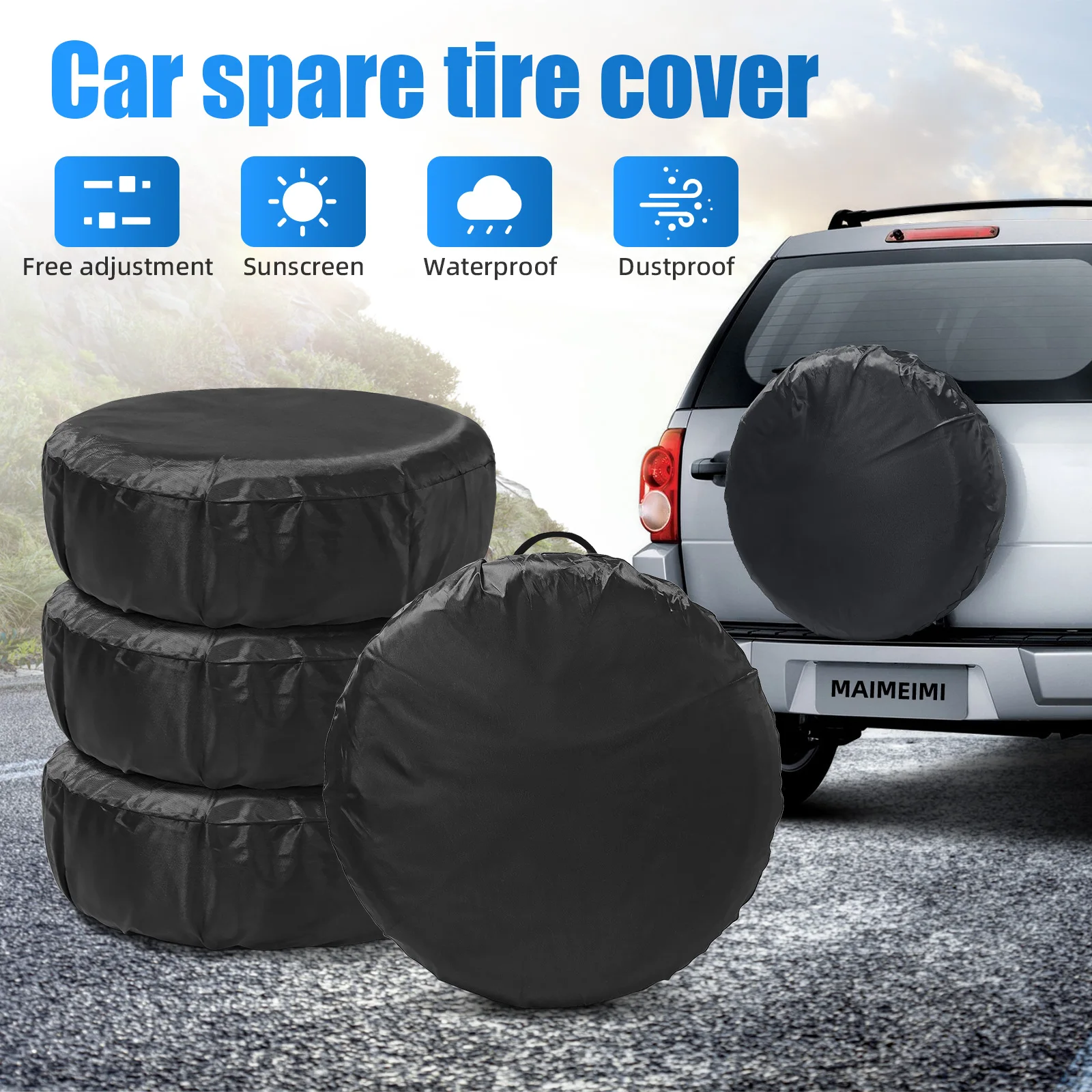 1/2/4PCS Auto Reserverad Abdeckung Polyester Auto Auto Rad Reifen Abdeckung Schutz Fahrzeug Reifen Rad Abdeckungen zubehör Staubdicht