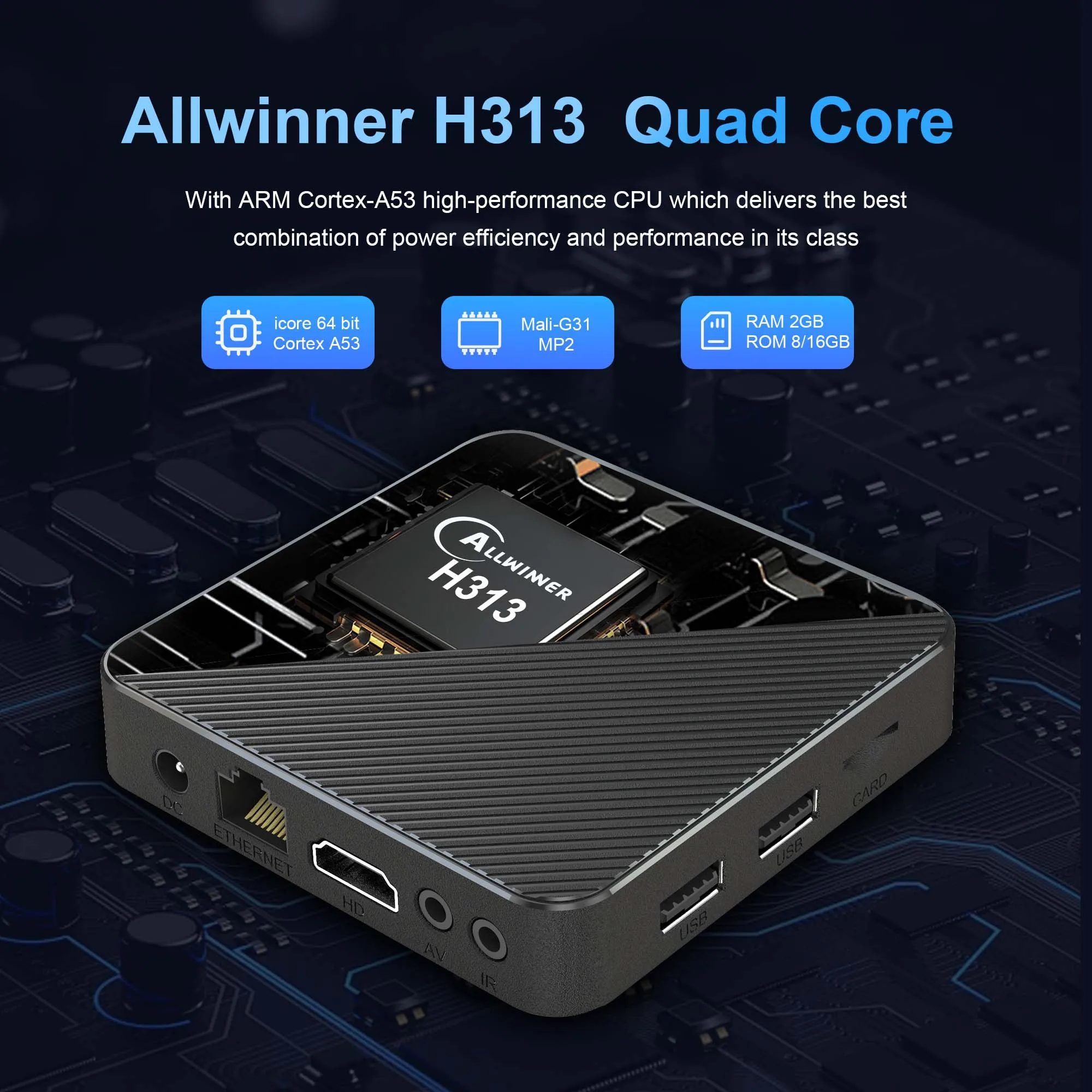 Android14 TV Box Smart 4K Home theater T1S AllwinnerH313 Netflix YouTube Wifi6 1000M Lan Bluetooth Chromecast Assistente vocale
