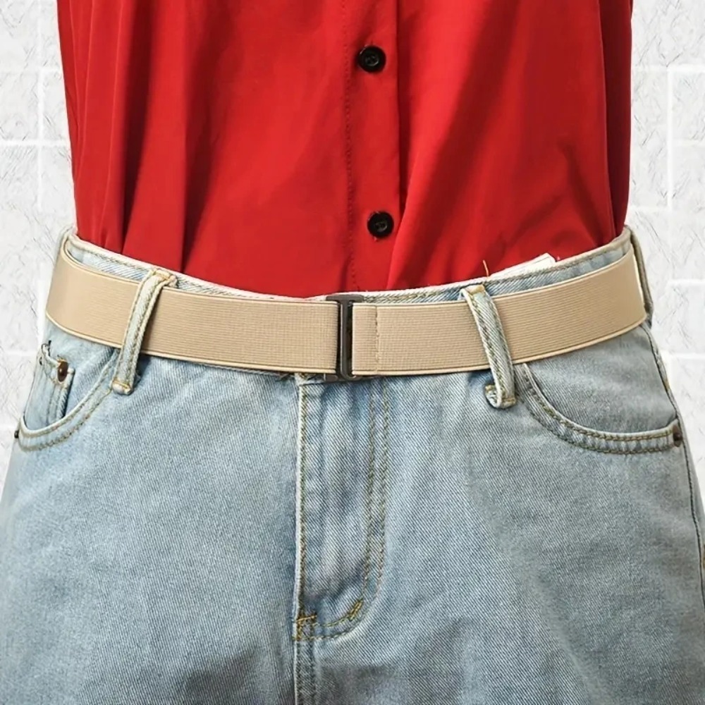 Faixa de cintura elástica ajustável, cintos invisíveis, sem fivela, para mulheres, homens, calças jeans, vestido, sem fivela, fácil de usar
