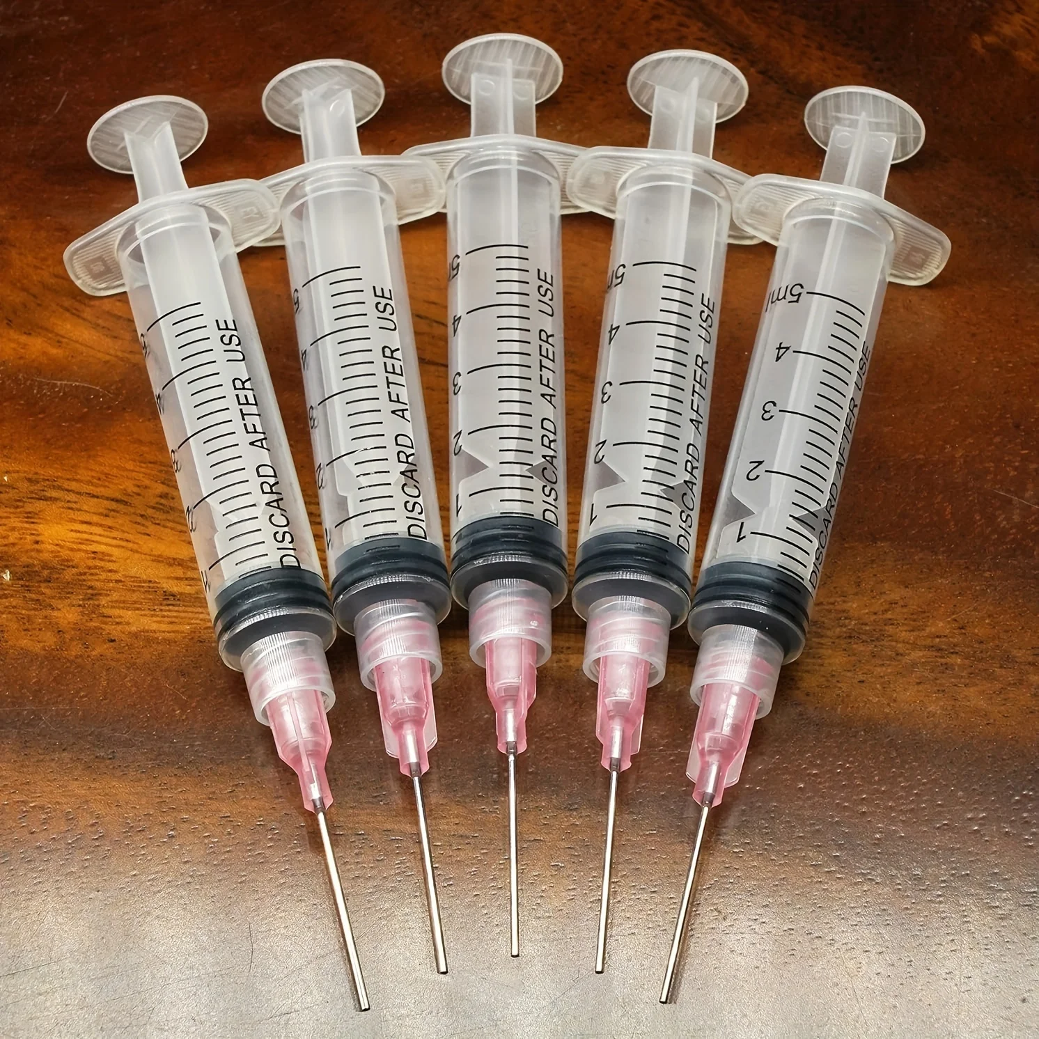 Paquete de 5 jeringa de llenado de tinta premium de 5 ml/CC con punta de aguja roma para pluma estilográfica