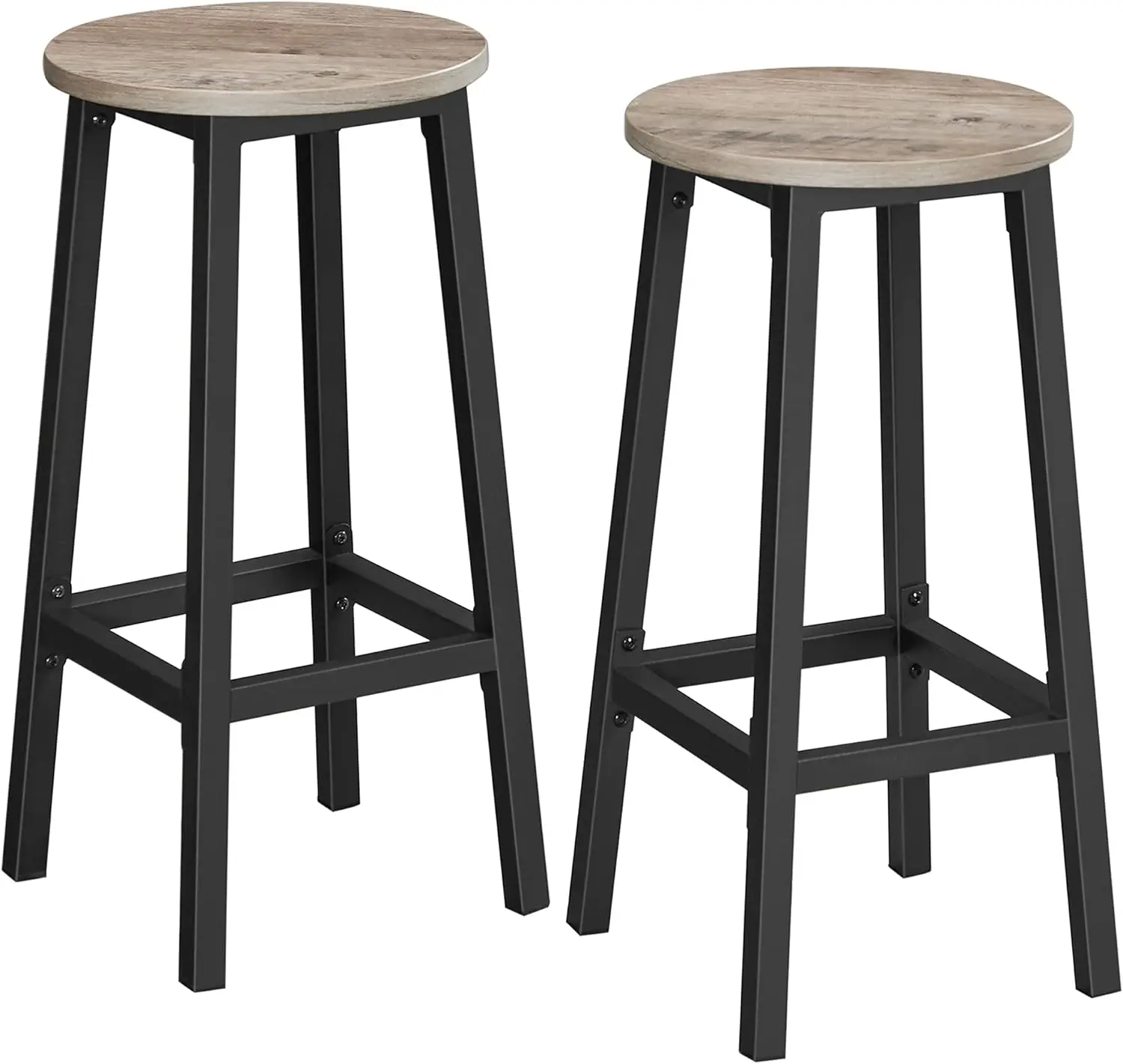 VASAGLE Barhocker Barstühle (Set, 2 St), bis 100kg belastbar