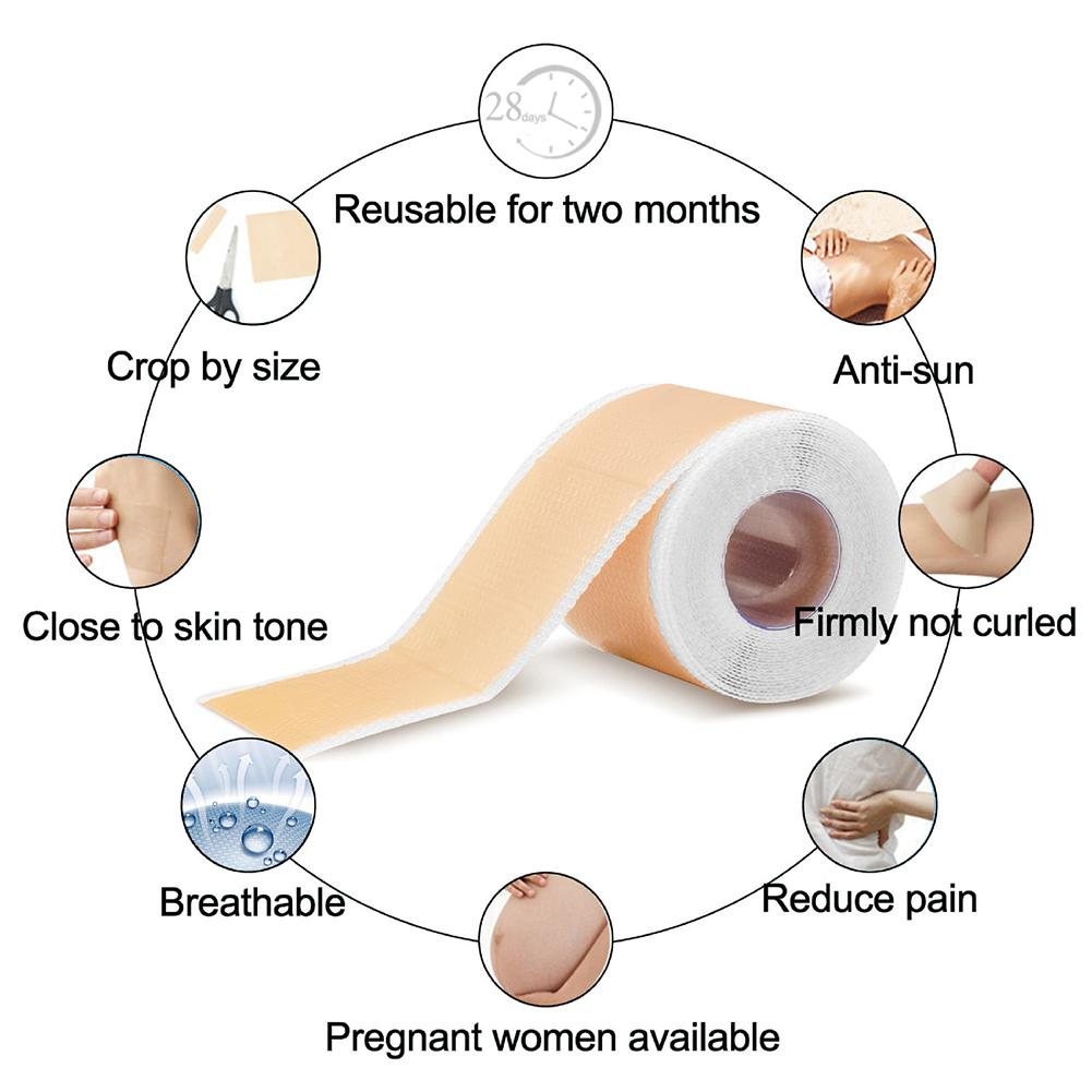 Rollo de cinta de silicona para cicatrices, tiras reutilizables indoloras, adecuadas para todo tipo de cirugía de Keloid, sección C, nuevo