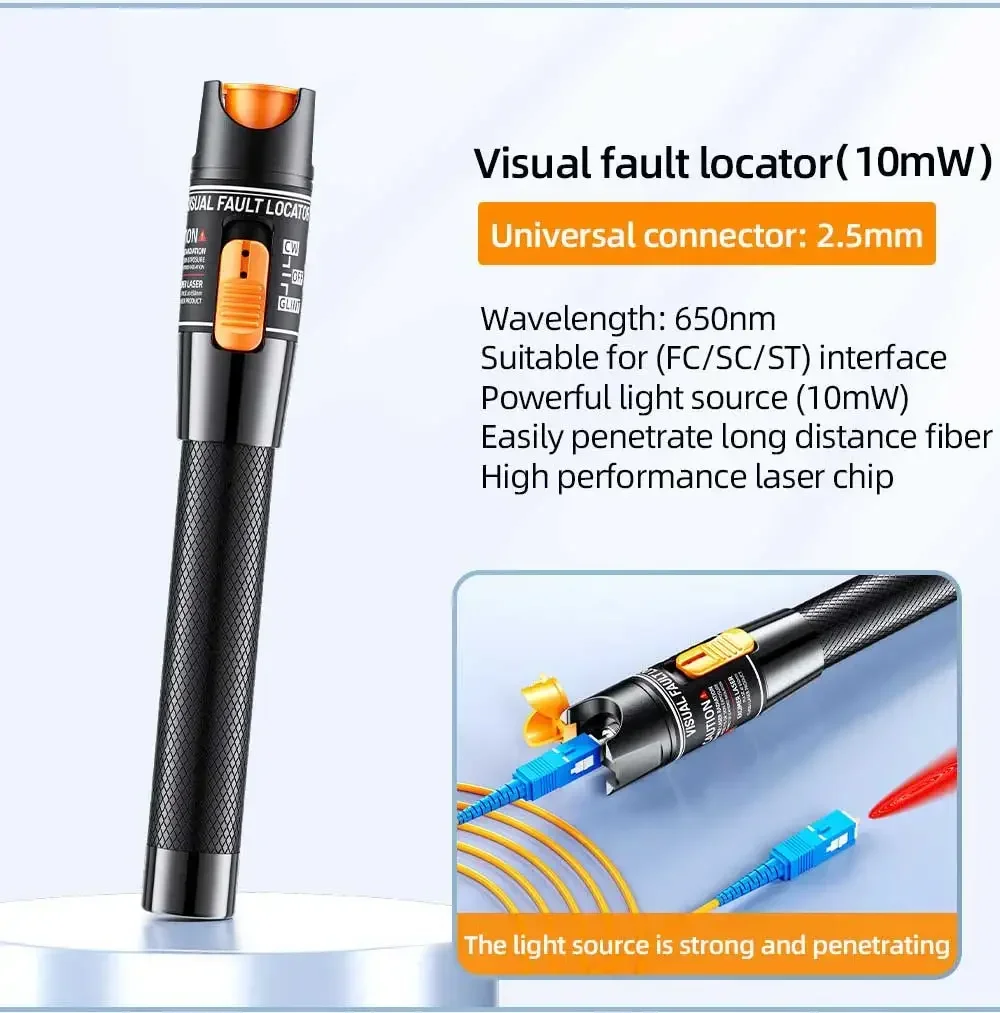 ZoeRax 11-in-1-FTTH-Glasfaser-Toolkit mit -70 ~ + 10 dBm optischem Leistungsmesser, 10 MW visueller Fehlerorter, Glasfaserschneider
