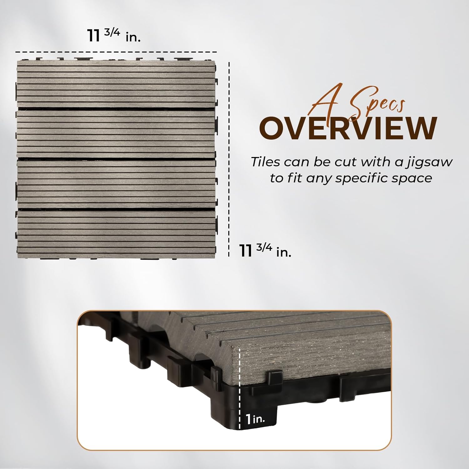 Telas de convés compostas de plástico de madeira, telhas de deck interligadas WPC, pavers impermeáveis para pisos externos