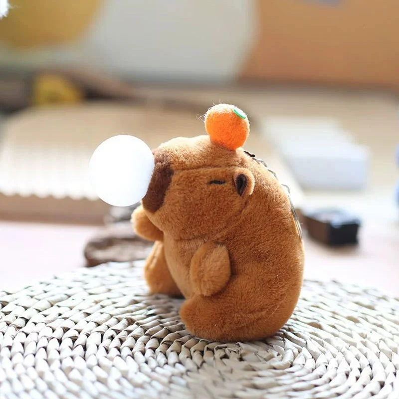 Porte-clés en peluche kaki, queue de vol, Capybara, mignon, poupée en peluche, jouet, pendentif pour sac d'école, cadeau, 1 à 20 pièces