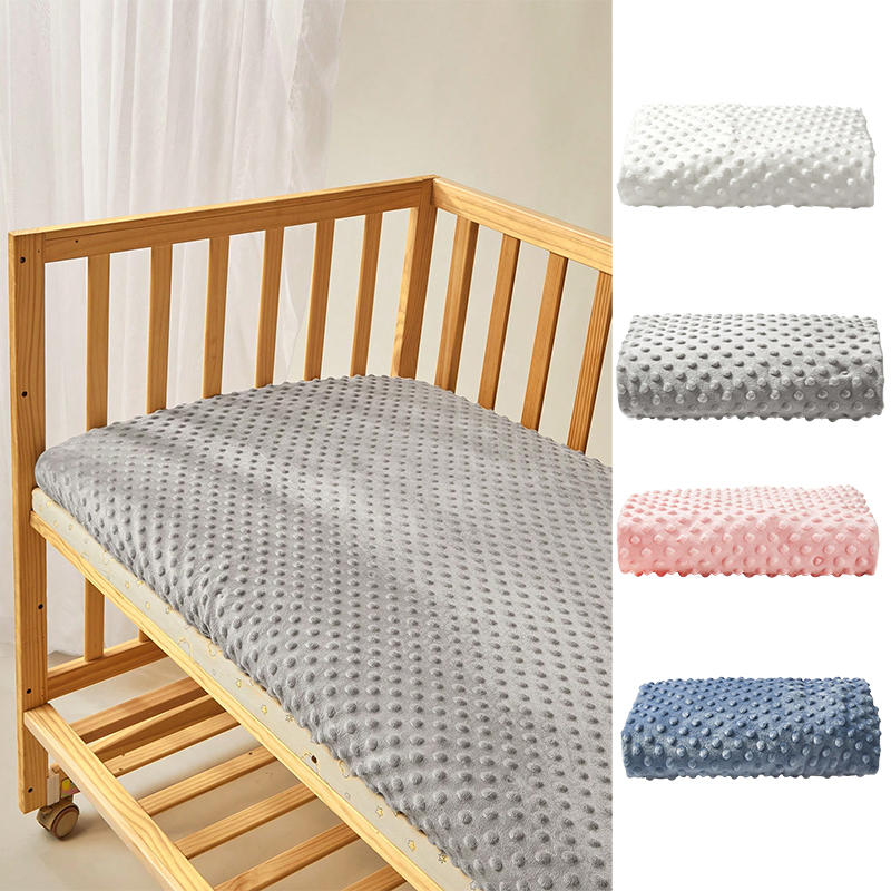 130*70 cm Pasgeboren Gestippelde Flanel Hoeslaken Wieg Matras kinderen Bed Cover Voor Pasgeboren Wieg Wieg laken Beddengoed