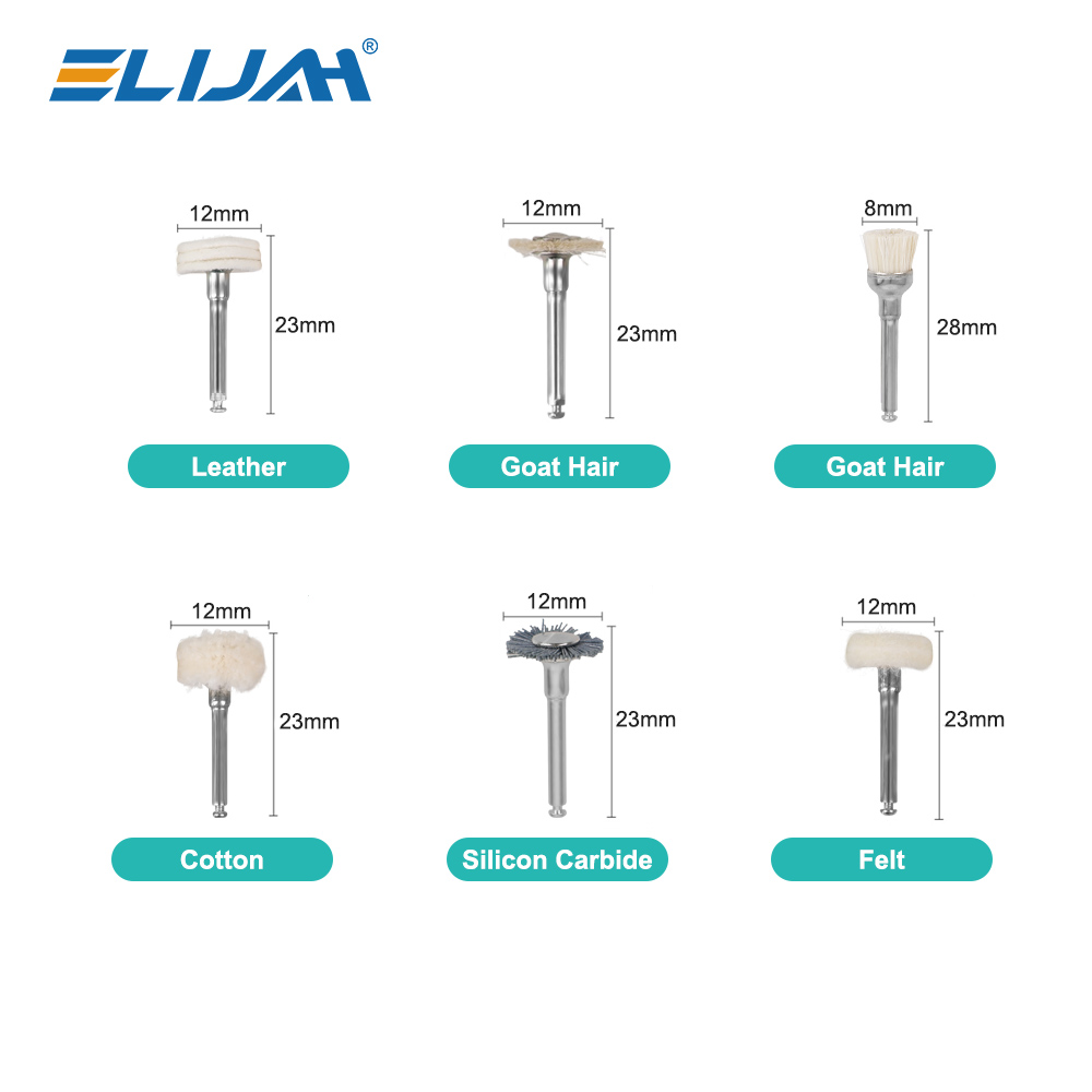 Denspay dental 12 pçs/caixa kit de polimento composto ra 2.35mm para baixa velocidade hanpiece porcelana dentes naturais polimento de unhas
