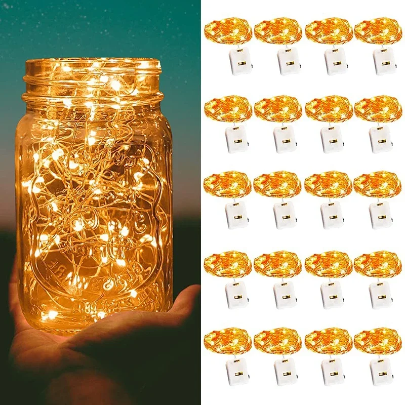 1M 2M Mini Nàng Tiên Đèn Hoạt Động Bằng Pin Led Chống Thấm Nước Dây Đèn Trong Nhà Tự Làm Rượu Tiệc Sinh Nhật Giáng Sinh trang Trí