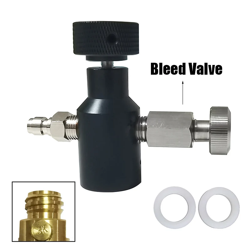 Soda Water Accessories CO2 Tank Cylinder Fill Adapter Quick Charging On/Off Aadaptor HPA Adapter On/Off With Vent Bleed Valve