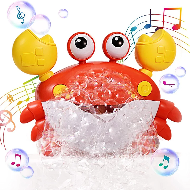 Bubble Crab Bath ของเล่นเครื่องทําฟองอัตโนมัติของเล่นอาบน้ําเด็กสําหรับเด็กวัยหัดเดินของเล่นอ่างอาบน้ําฟองพร้อมเครื่องดนตรีสําหรับเด็ก