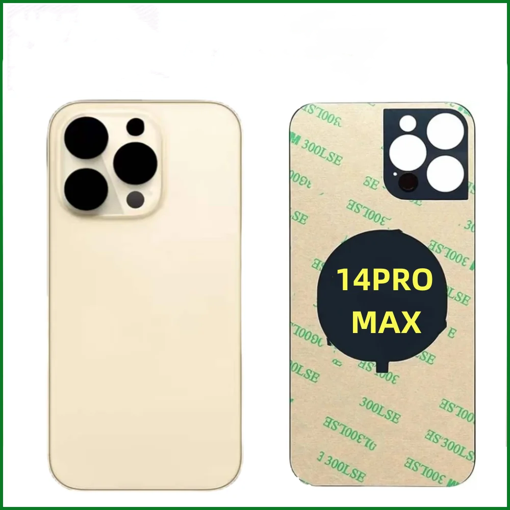Zurück Glas + 3M kleber Für IPhone 14 Pro-14 Pro Max Zurück Abdeckung Glas Schnelle Ersatz Gehäuse Batterie Abdeckung große Loch Hinten Glas