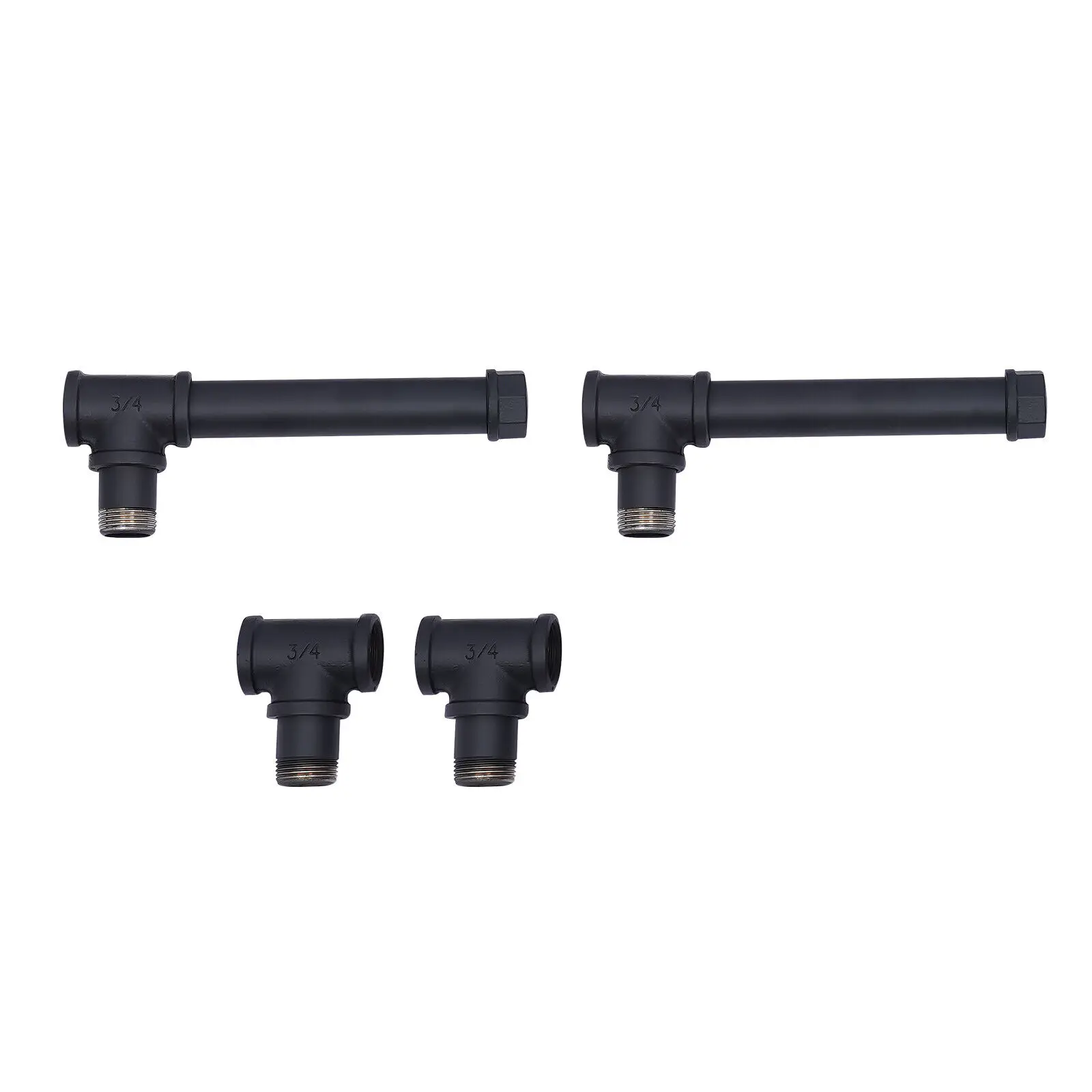 10 FT Staircase Handrail Black with 4 Wall Support Industrial Iron Handrail