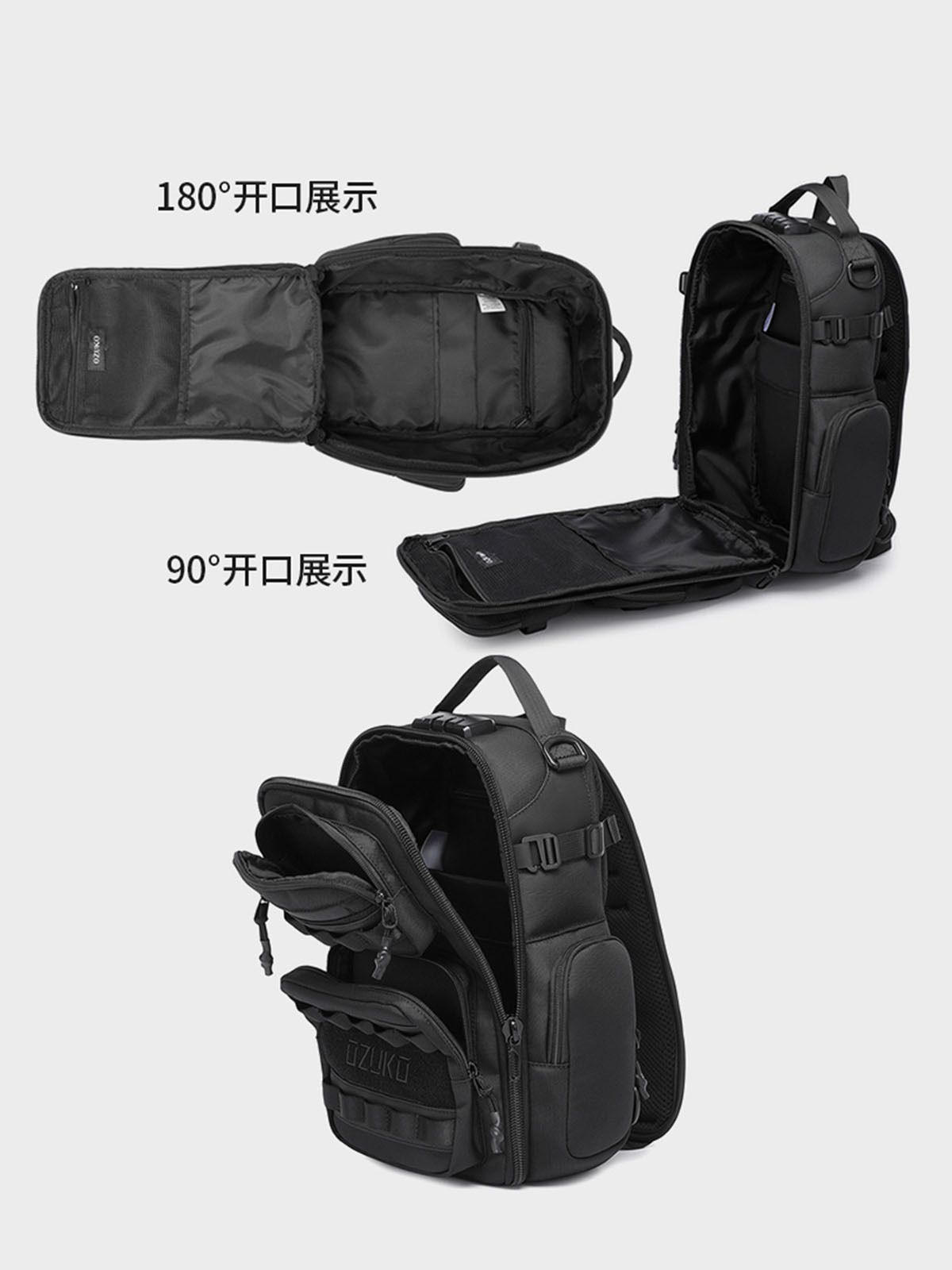 Ozuko-男性用タクティカルチェストバッグ,防水,アウトドアスポーツ,ショルダーバッグ,ショルダーストラップ,高品質