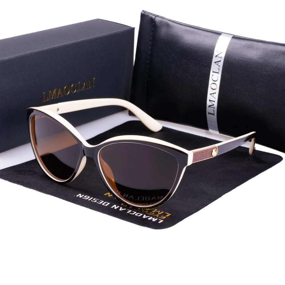 Nuevo 2024 Gafas de sol polarizadas para mujer, Gafas de sol de lujo a la moda con forma de ojo de gato para mujer, Gafas de sol femeninas de diseñador de marca Vintage, Gafas