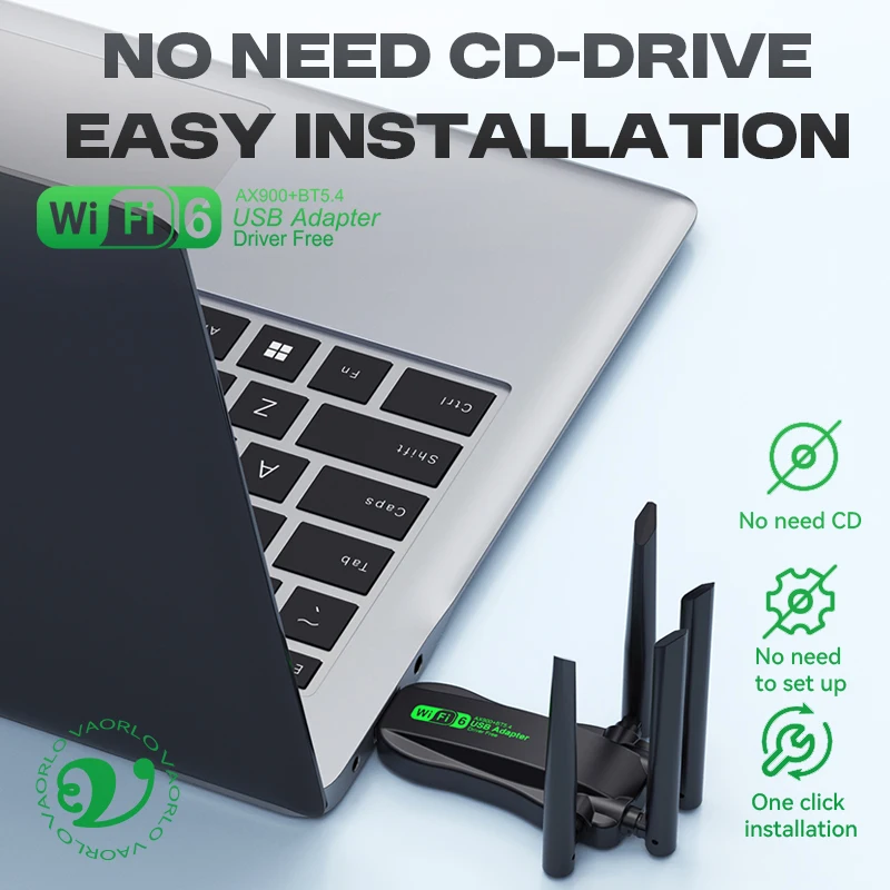 WIFI6 AX900 USB WiFi Bluetooth 5.4 Беспроводной адаптер двухдиапазонный 2,4G + 5 ГГц 4 антенны 900 Мбит/с приемник сетевой карты для WIN 10/11