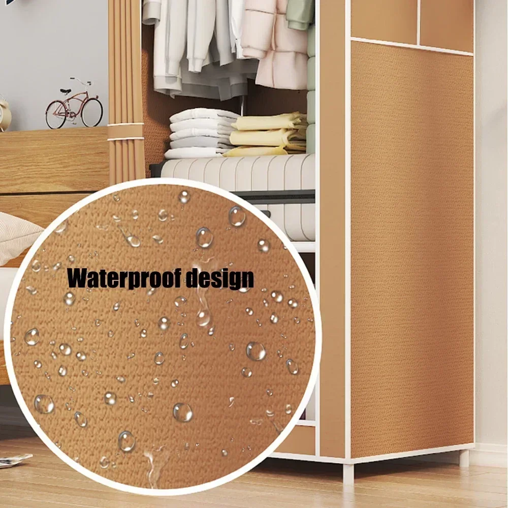 Armadio antipolvere Armadio di stoccaggio semplice Camera da letto di stoccaggio multistrato Risparmia spazio Armadio Armadio in tessuto impermeabile di grande capacità
