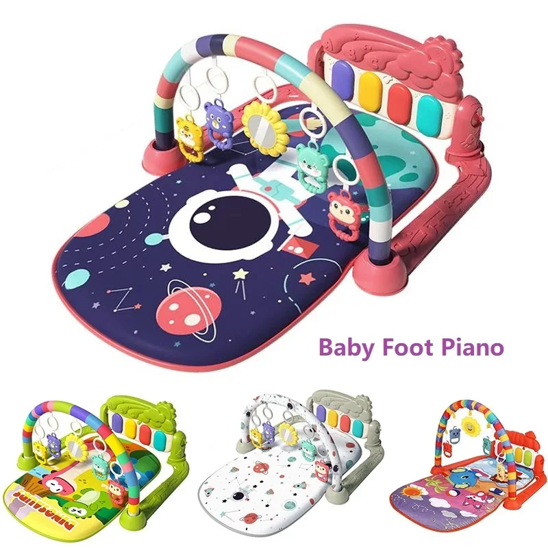 ​ ​ ​ Multifuncional crianças quadro de fitness brinquedos do bebê pedal música piano quadro fitness puzzle jogo cobertor esteira educacional brinquedo presente