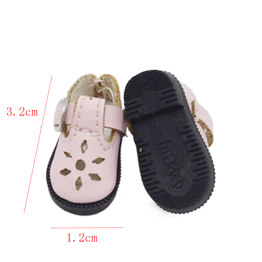 Chaussures de poupée de 3.2cm pour jouet de poupée Blythes, Mini chaussures de poupées en cuir 1/8 pour Blyth Azone BJD, accessoires de chaussures décontractées