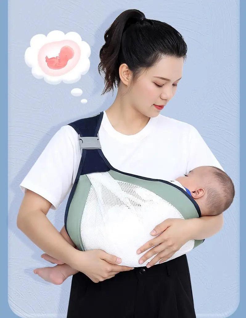 Nieuwe ergonomische draagzak vooraan met heupzitje Lichtgewicht draagdoek voor pasgeboren tot peuter 0-24M, rugzakken voor alle seizoenen