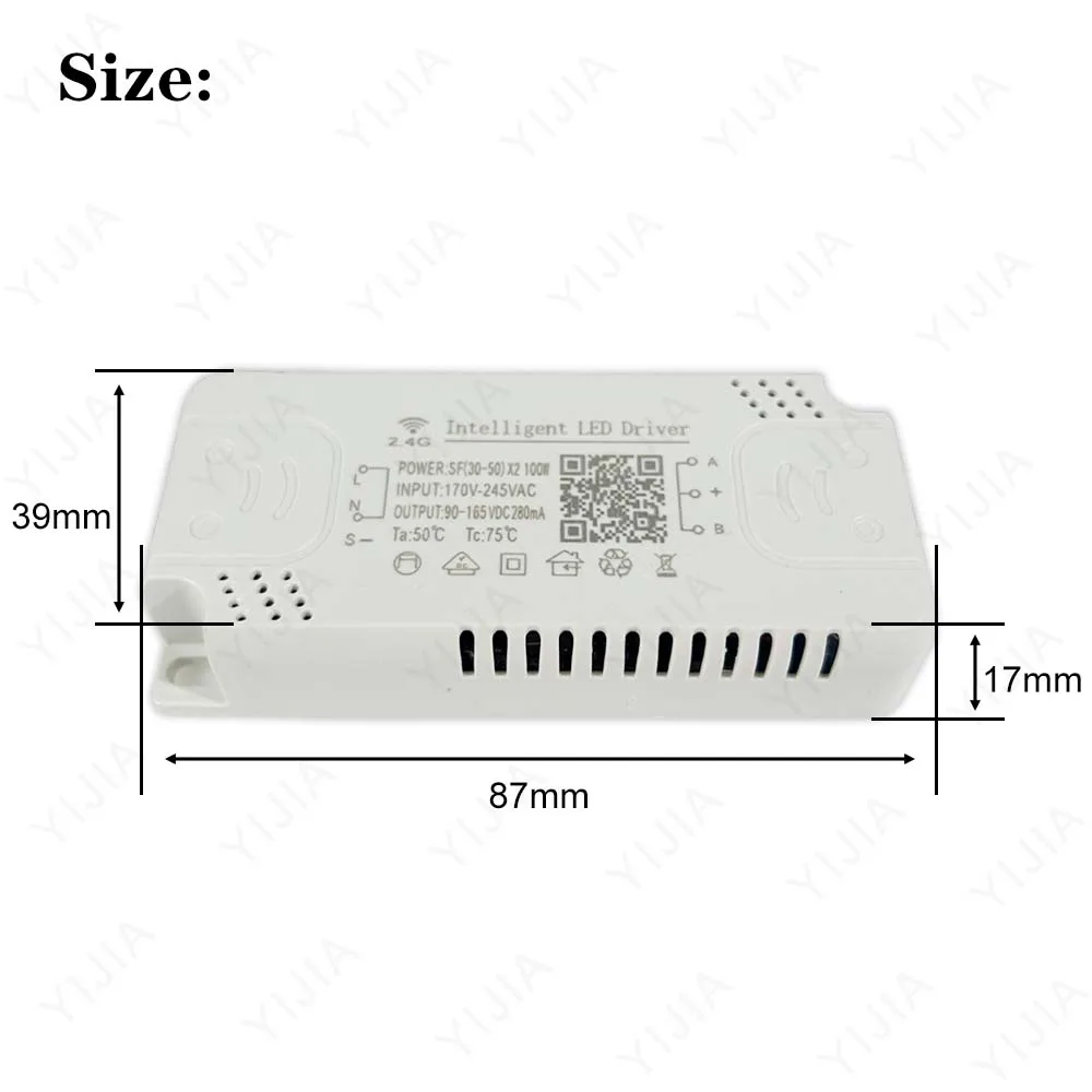 APP Control LED Driver 2.4G Remote Intelligent 48W 80W 100W 120W 160W LED Transformer For Dimmable Color-Changeable Chandelier