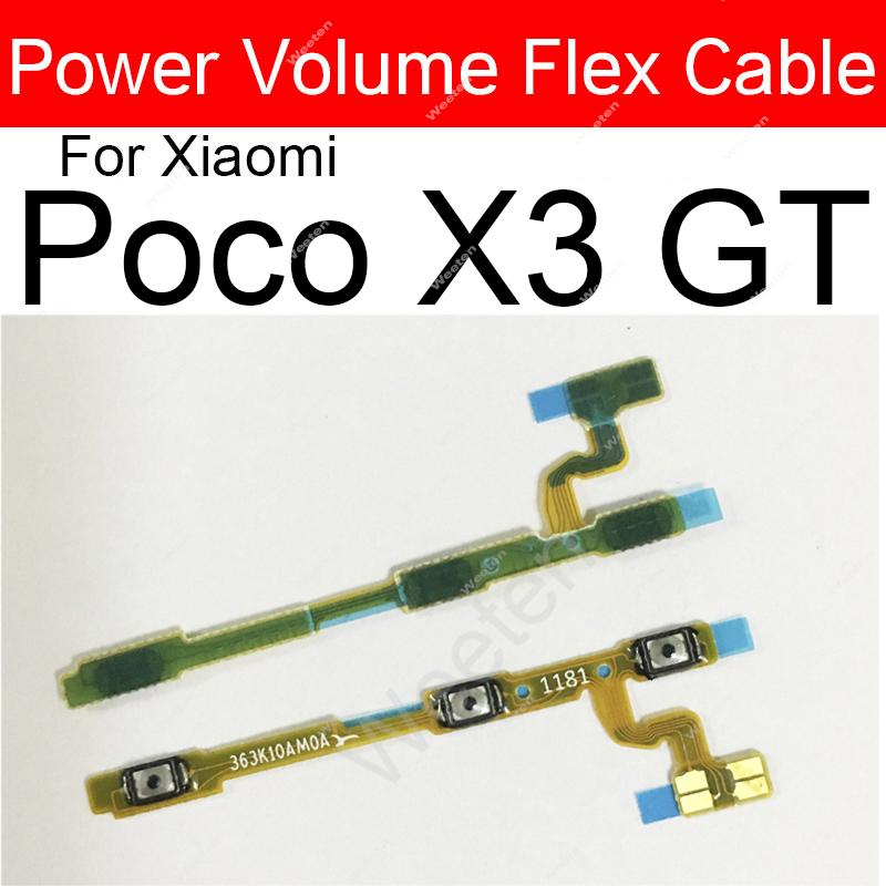 Power Key & Volume Side Button Flex Cable For Xiaomi Xiaomi Poco F1 F2 F3 X2 X3 NFC GT Poco M2 M3 Reloaded Pro 5G Replacement